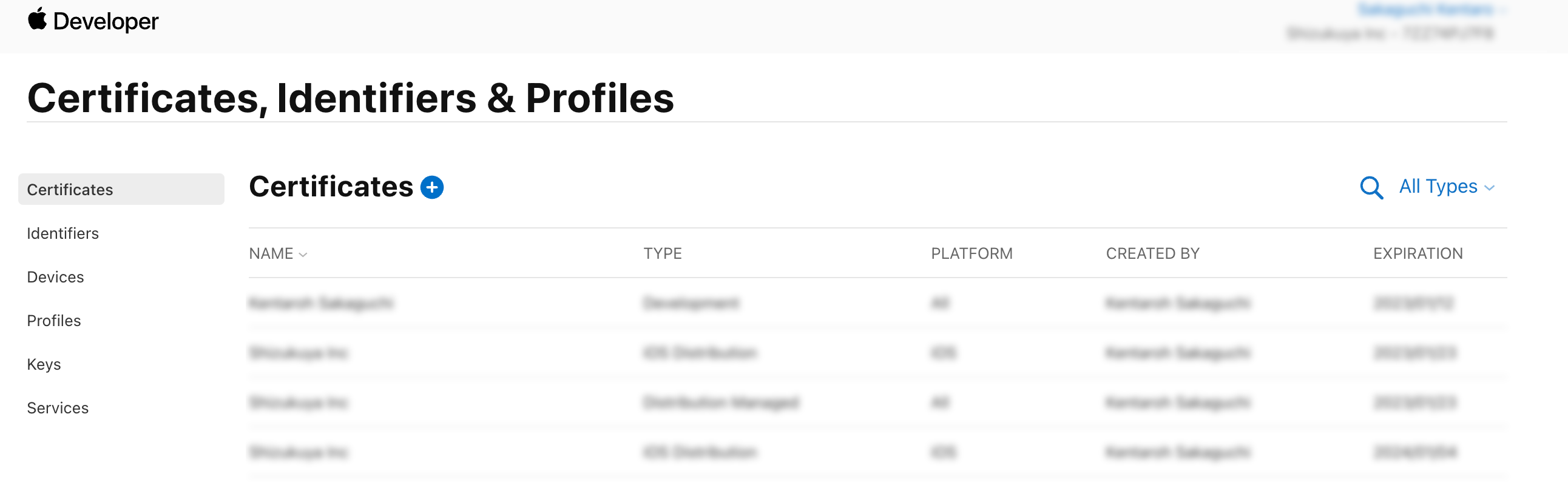 Certificates, Identifiers Profiles