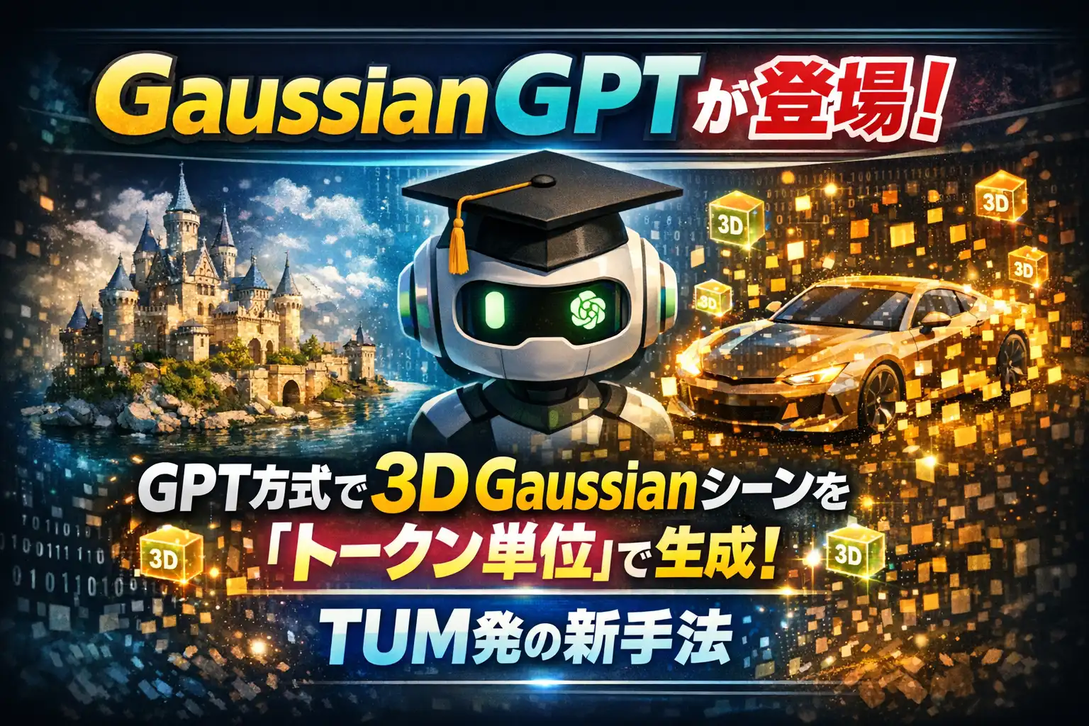 GaussianGPTが登場!GPT方式で3D Gaussianシーンを「トークン単位」で生成するTUM発の新手法