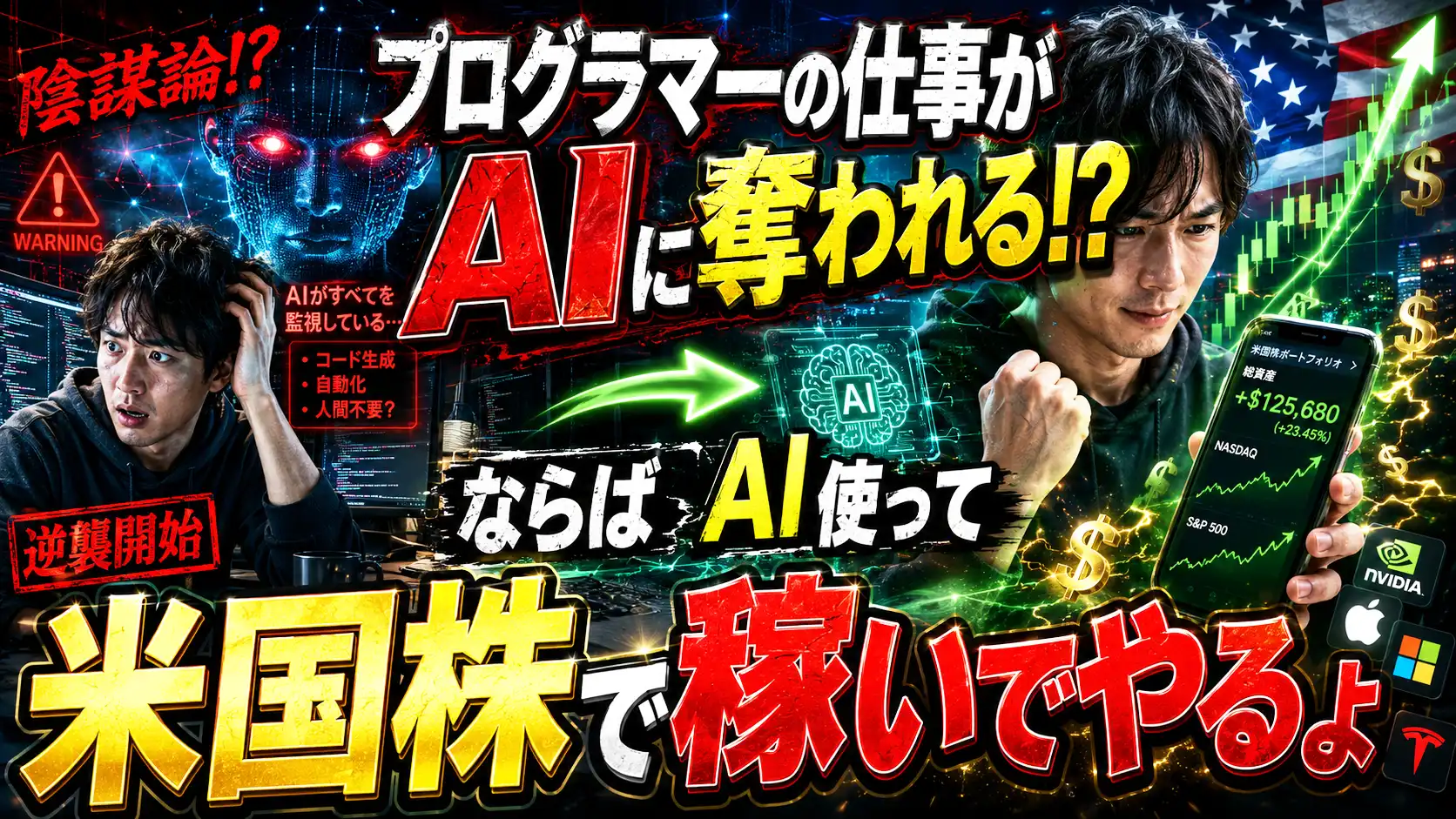 プログラマーの仕事がAIに奪われる!? ならばAI使って米国株で稼いでやるよ