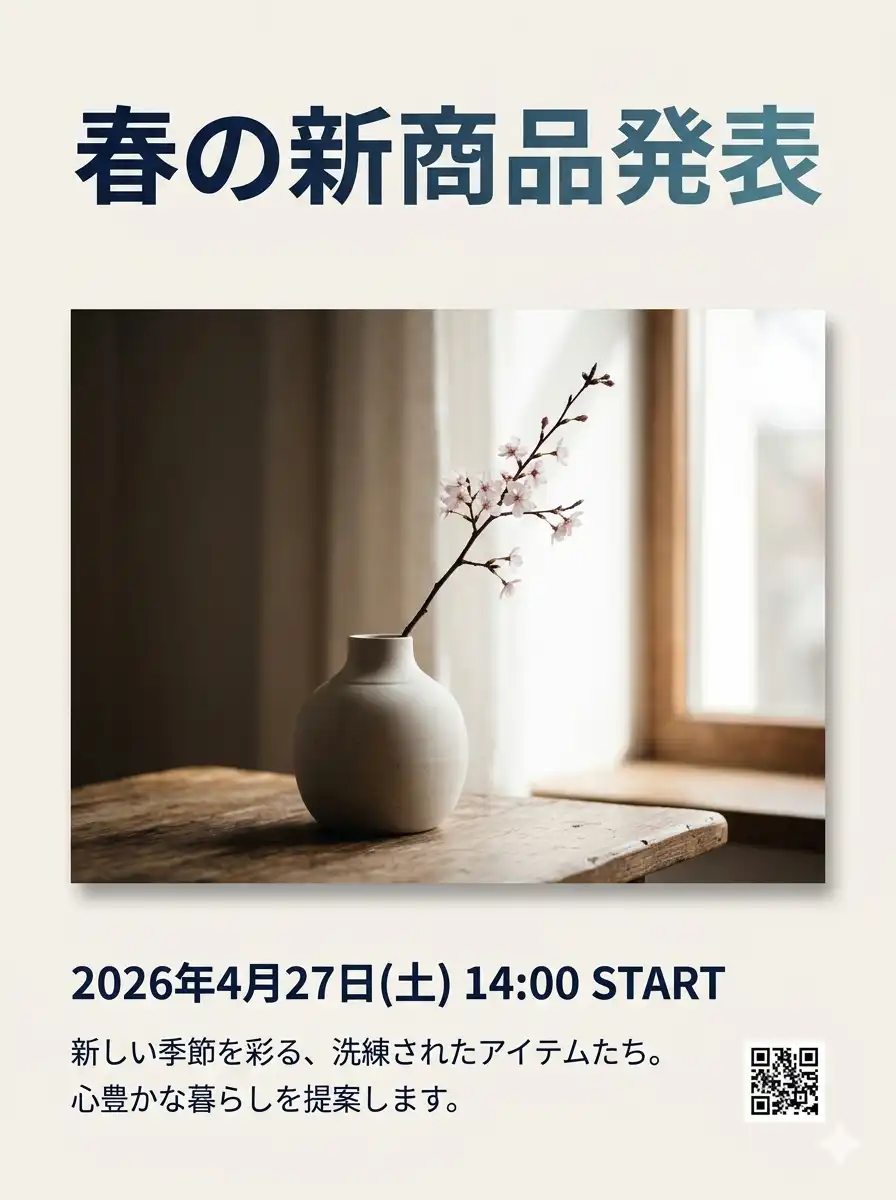 【比較用】告知ポスター：春の新商品発表